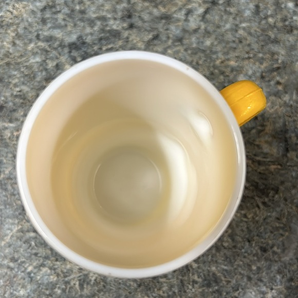 Vintage Glass Lemon Peel Coffee Cup Mug Bright Yellow Tall Large Handle - Picture 4 of 8